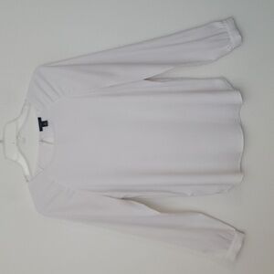 Ann Taylor White Long Sleeve Pullover Top Petite XS